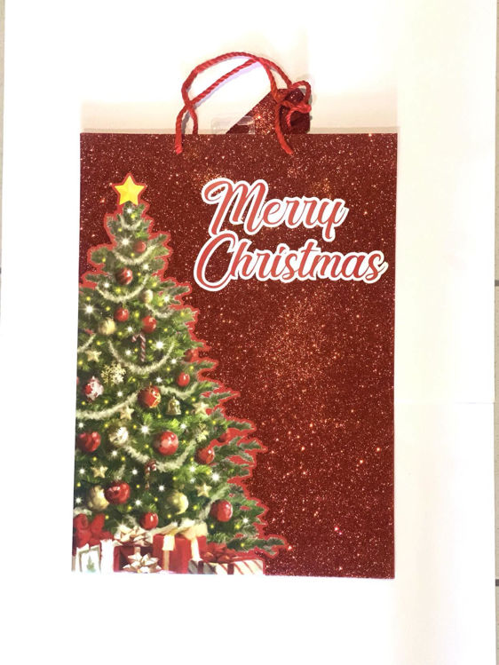 Picture of X-25083- RED CHRISTMAS BAG WITH GLITTERS 45*32CM